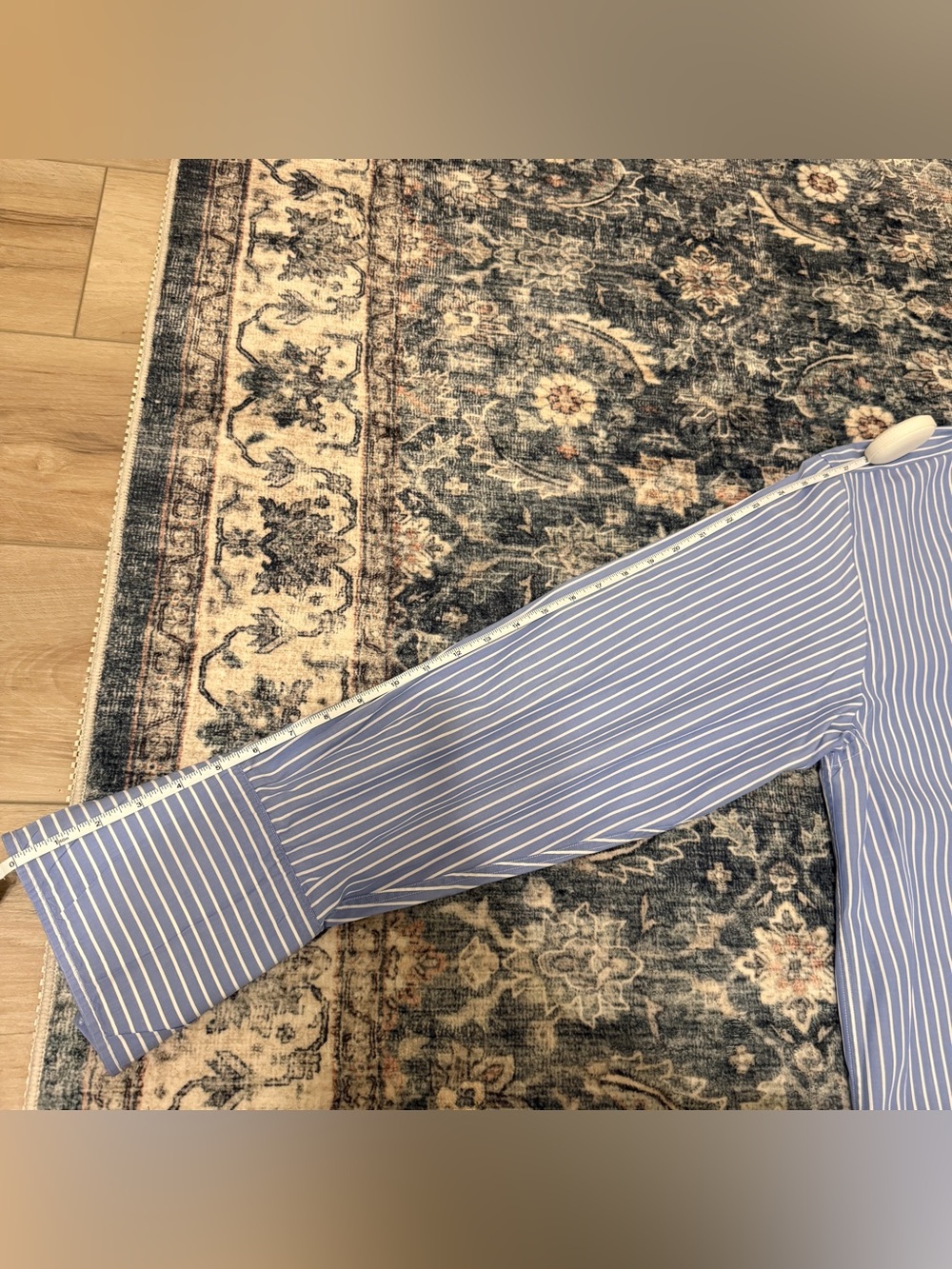 🦕 Charles Tyrwhitt| EUC Men’s Blue White Stripe Cotton Dress Shirt 16/33 - Picture 7 of 10